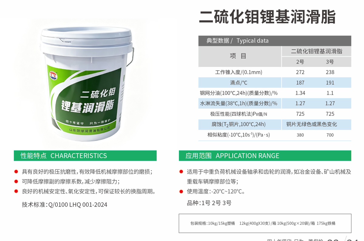 Molybdenum Disulfide Lithium Grease specification 1